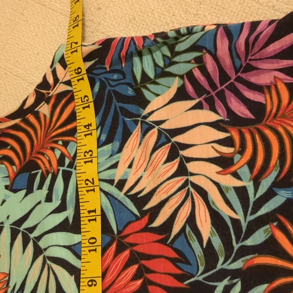 St. John's Bay Sleeveless Multicolor tropical Cotton dress - Picture 4 of 7
